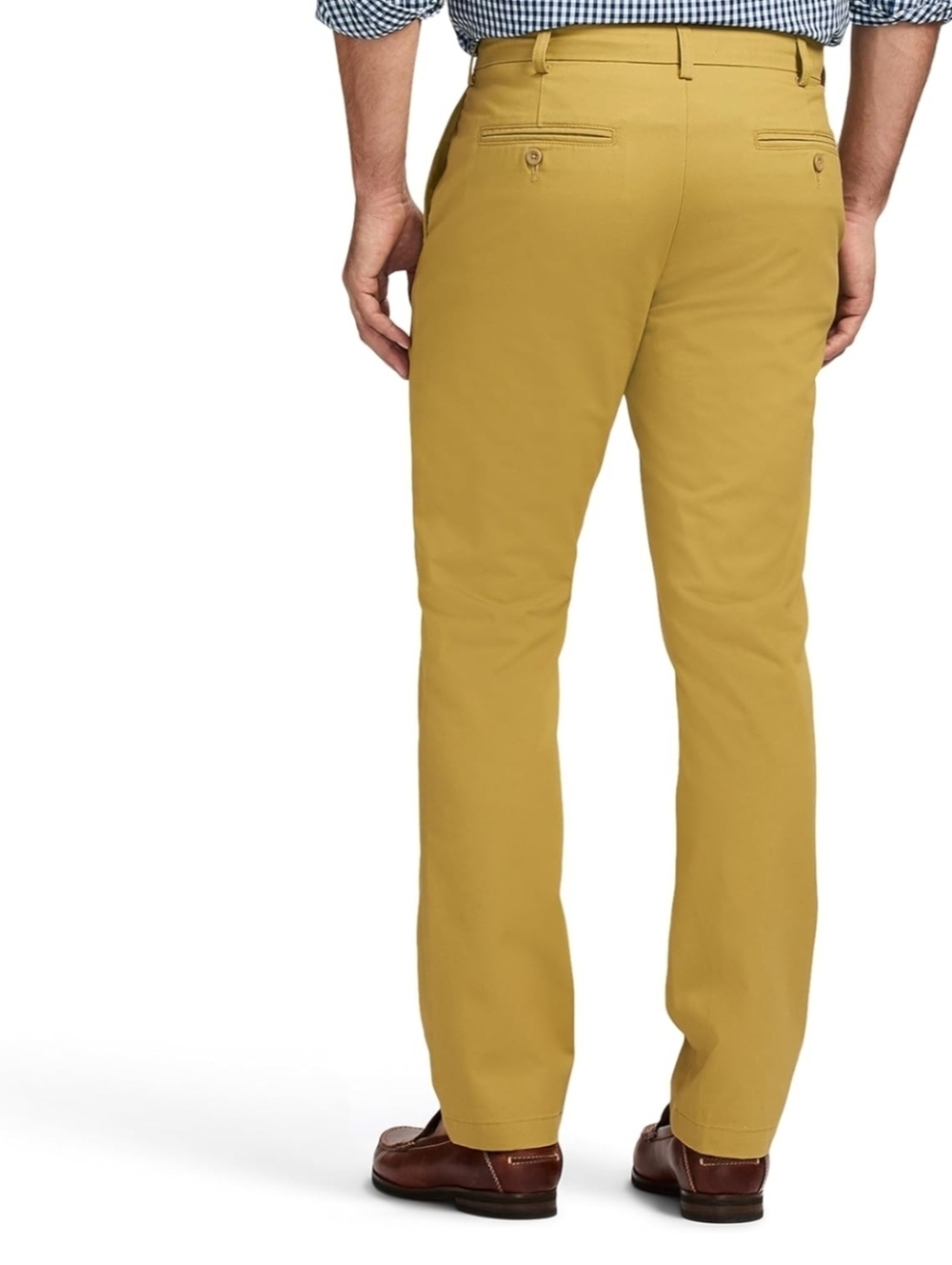 IZOD Men’s Khaki Chino Pants Straight Fit 40x30 100% Cotton No Iron Flat Front - Picture 3 of 10